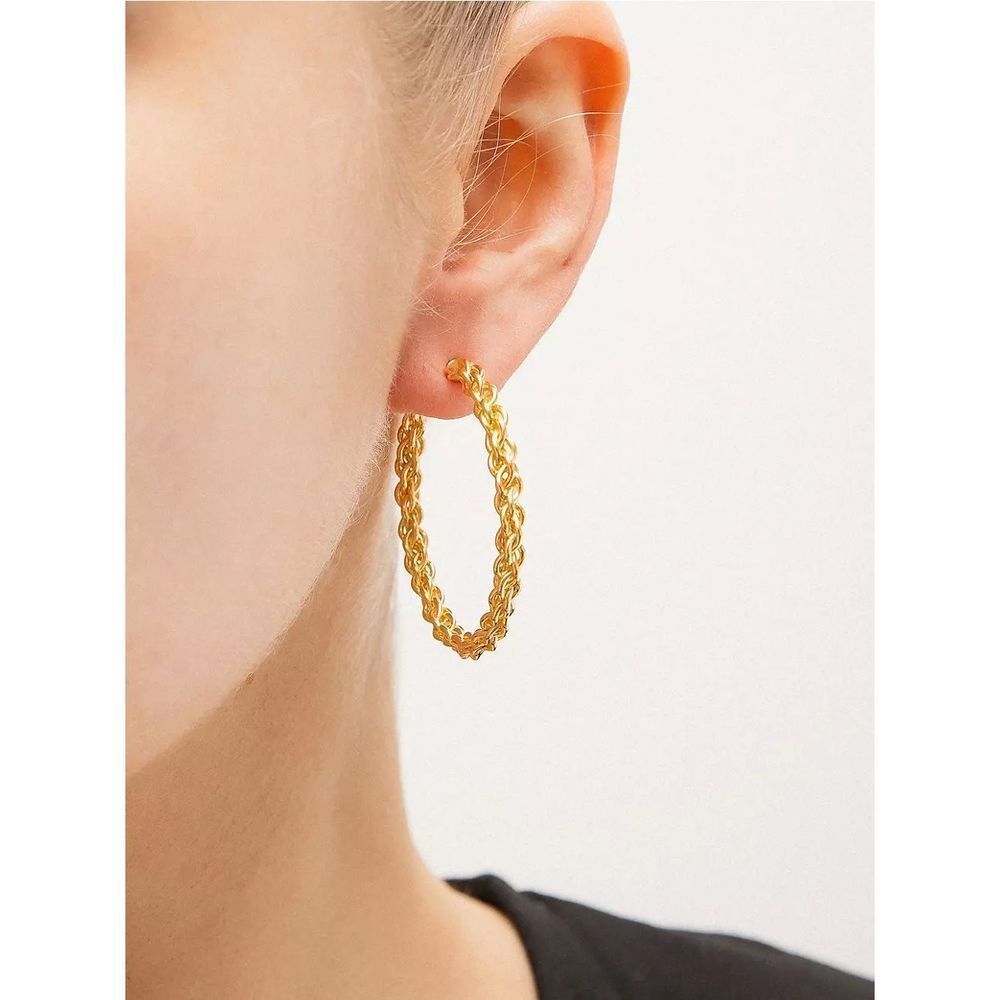 Sylvia Toledano Flow 22K Gold-Plated Woven Chain Hoop Earrings